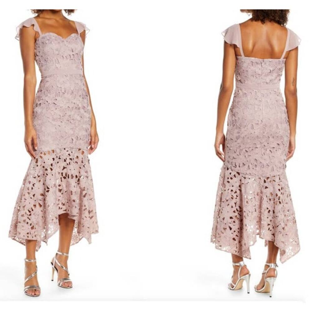Chi Chi London dress Ramona lace mermaid pink size 4